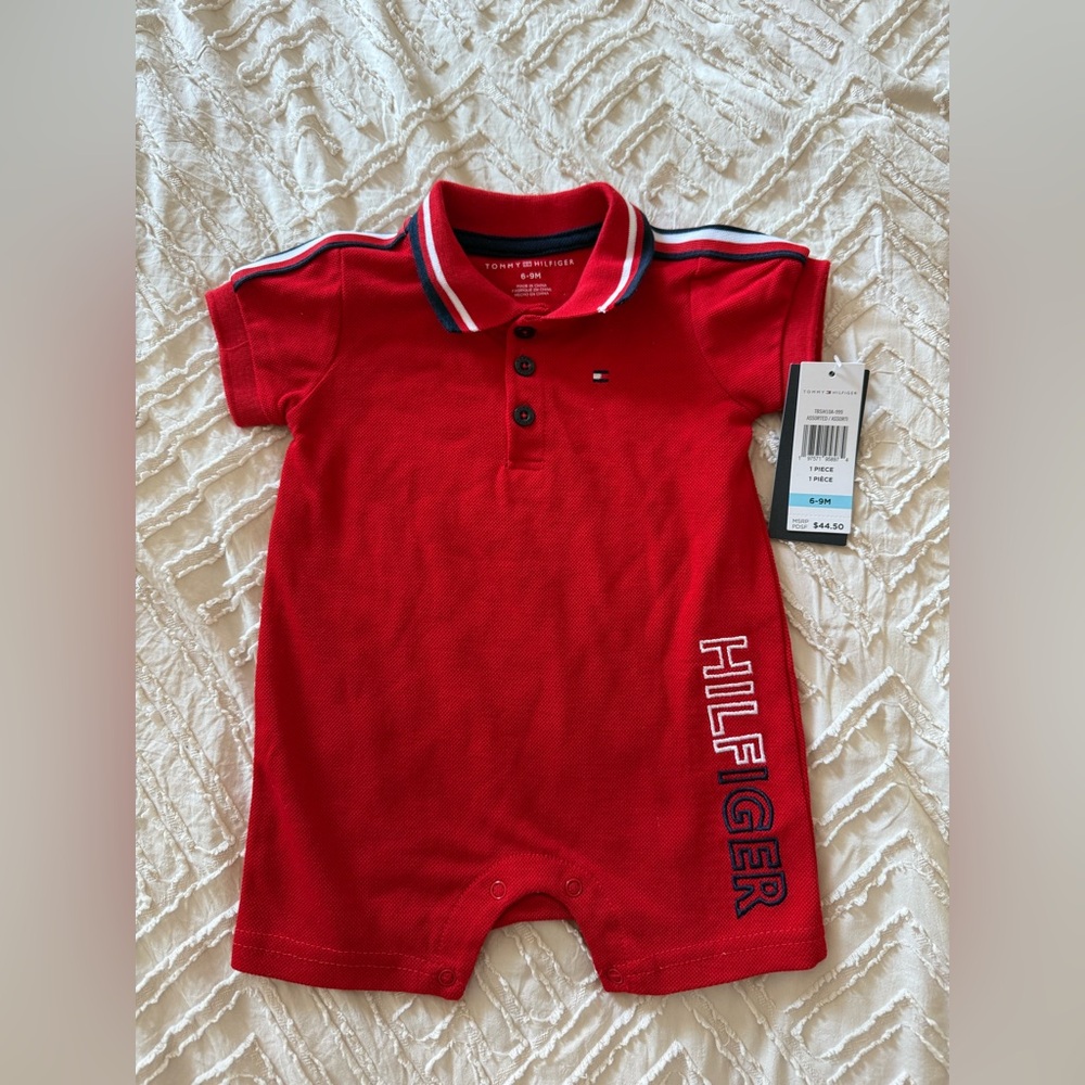 NWT Tommy Hilfiger Red Baby romper 6-9 months